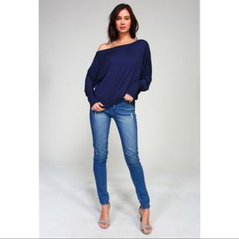 Super soft off-one-shoulder top